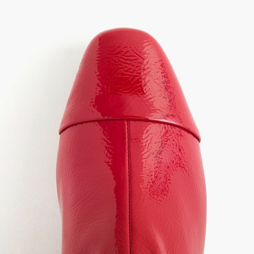 New JCREW Cap-toe Ankle Boots Red Patent Leather - Picture 3 of 4